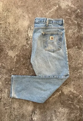 Jean coton bleu droit homme Carhartt W40 L30 Pantalón recto hombre dritti uomo Gerade Herren