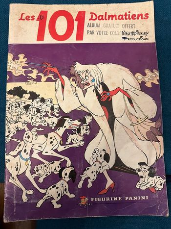 Album Panini ancien Disney les 101 dalmatiens chiens complet grand livre stickers