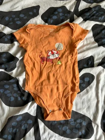 Body orange lion / tigre manches courtes 24 mois kitchoun