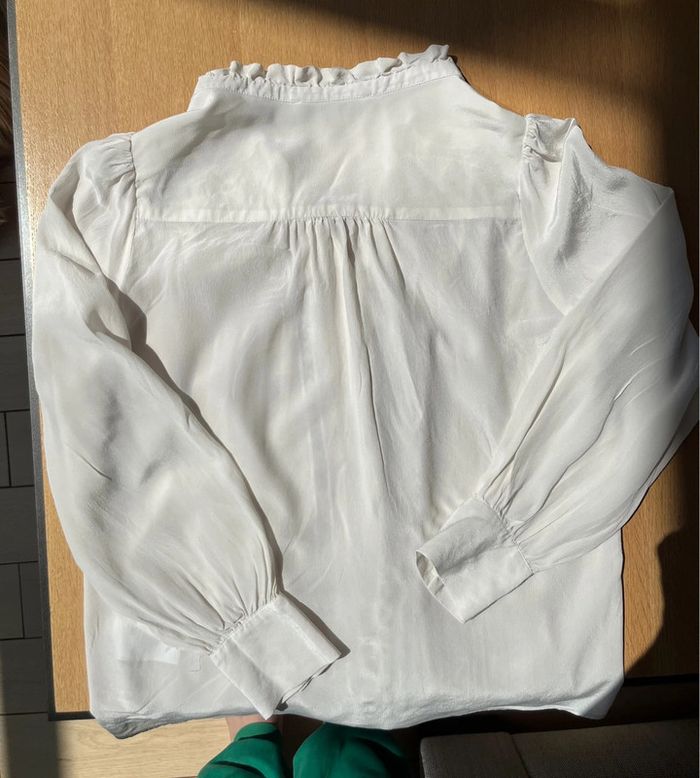 Blouse chemise en soie chic blanche gérard darel - photo numéro 8
