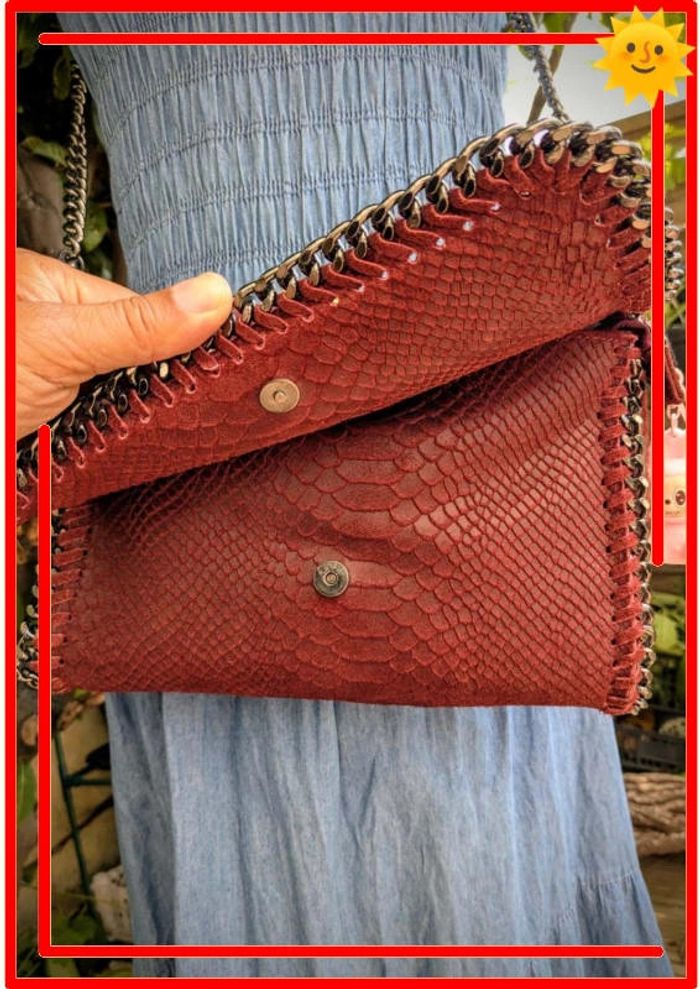 👜 Sac bordeaux en cuir véritable – Made in Italy 🇮🇹 - photo numéro 5