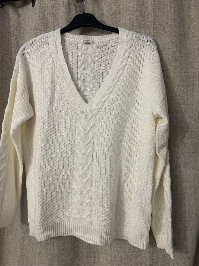 Pull Cole V blanc - photo numéro 2