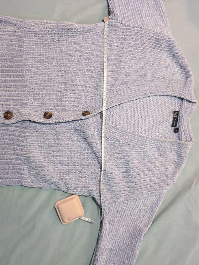 Gilet doux grosses mailles mauve clair 14 ans ikks - photo numéro 7