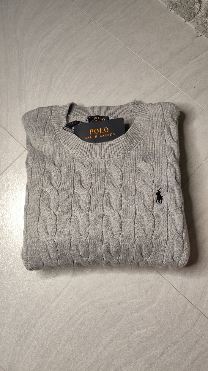 Pull Ralph Lauren tosadé gris - Taille M