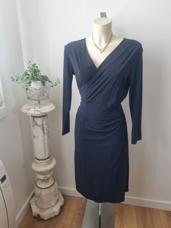 Robe fluide vintage noir mi longue