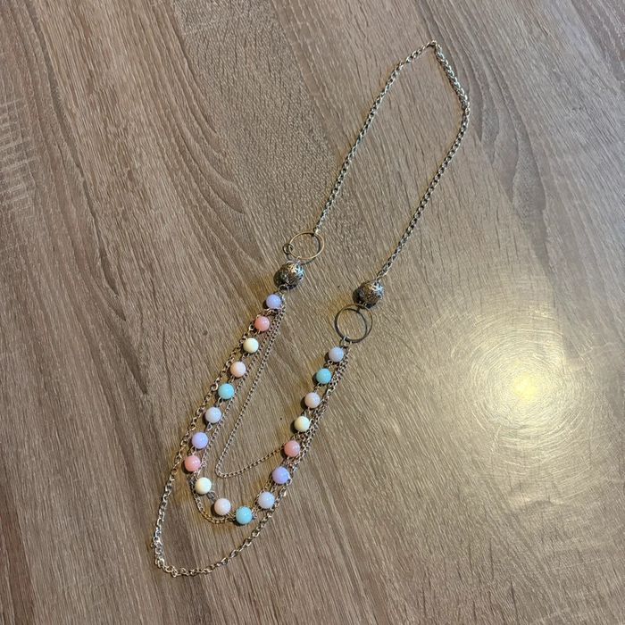 Collier argenté & multicolore 🌿