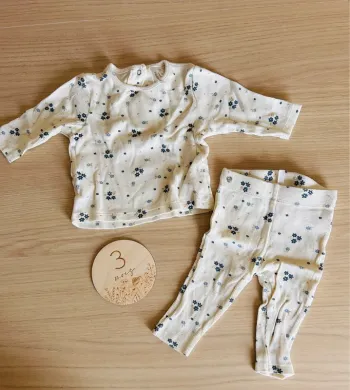 Ensemble à fleur bleue pour filles