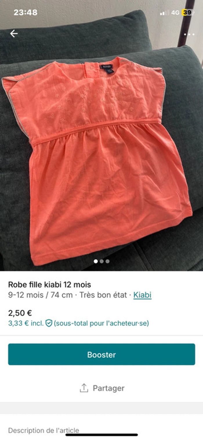 Robe saumon fille été 12 mois - photo numéro 2