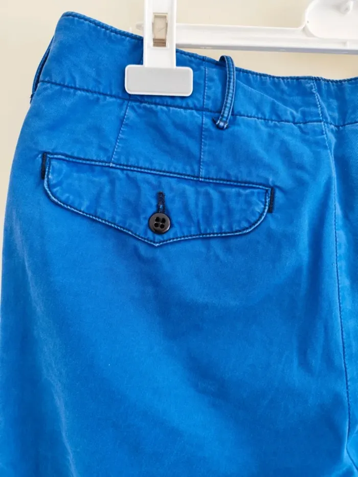 Beau pantalon bleu Belle rose coupe droite - photo numéro 8
