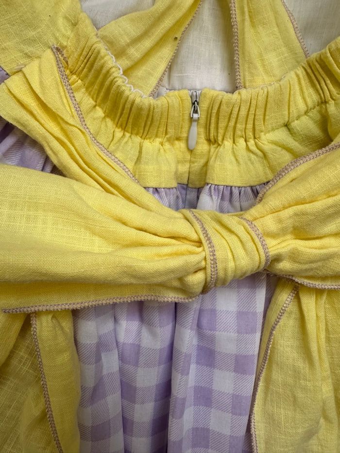 Robe Vichy Lila jaune dos nu abuela tata 4 ans fille - photo numéro 6