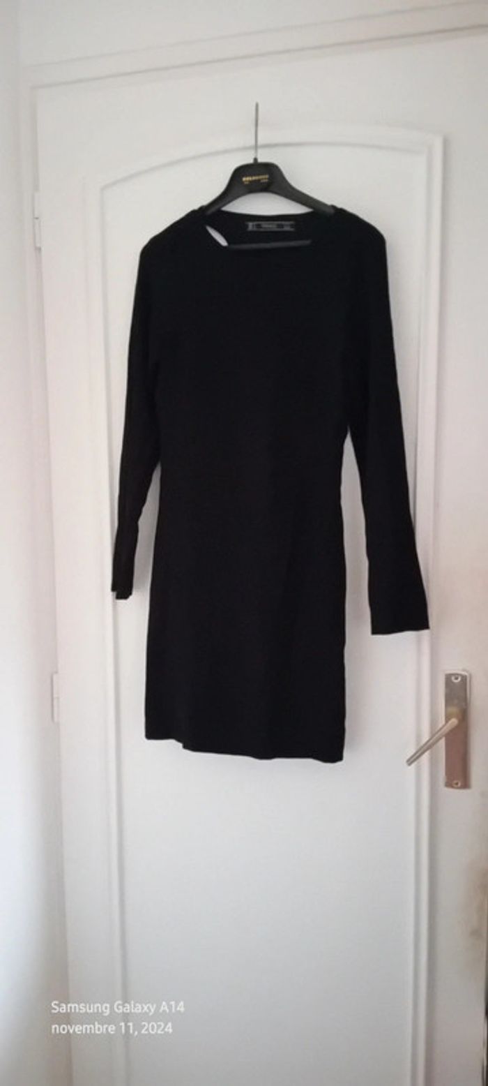 Robe chic noire dos ouvert bande élastique femme S Trafaluc Zara - photo numéro 5