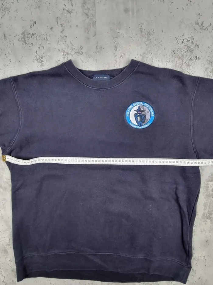 Sweat bleu marine Lands' End avec patch brodé – Taille L Homme (mesures en photos) - photo numéro 10