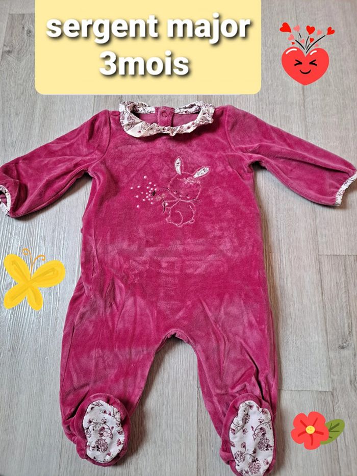 magnifique Pyjama velours lapin sergent major liberty 3mois