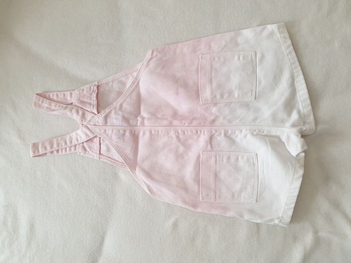 Salopette short denim rose et blanche - 92 - Zara - photo numéro 2