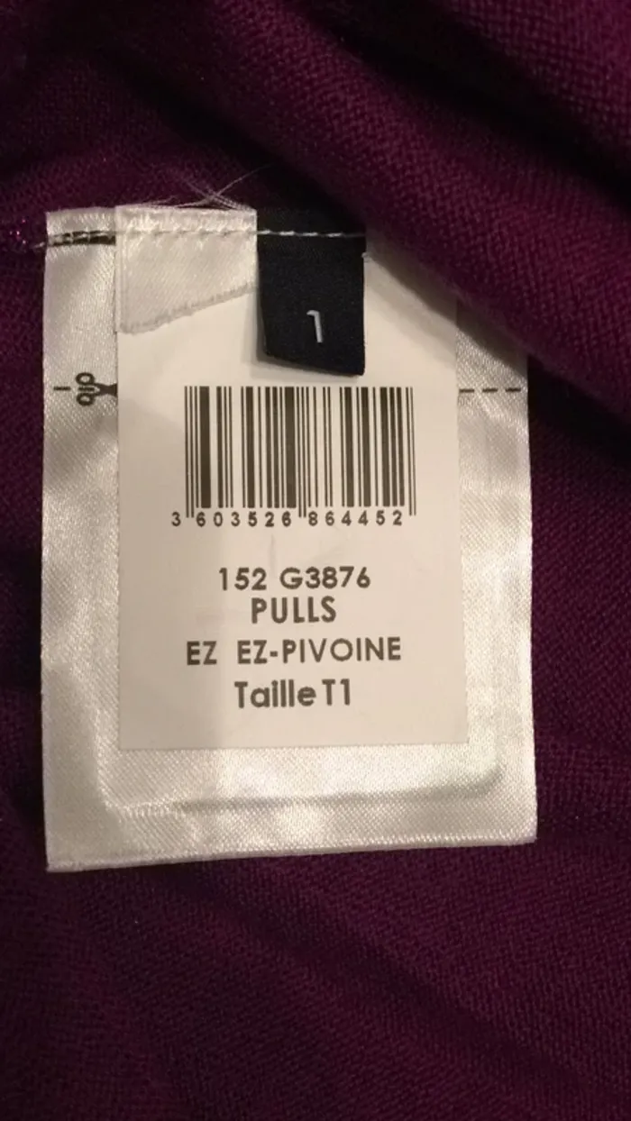 Pull KOOKAI prune Neuf - photo numéro 2