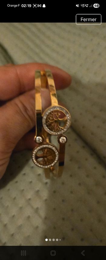 Jolie bracelet arbre de vie doree