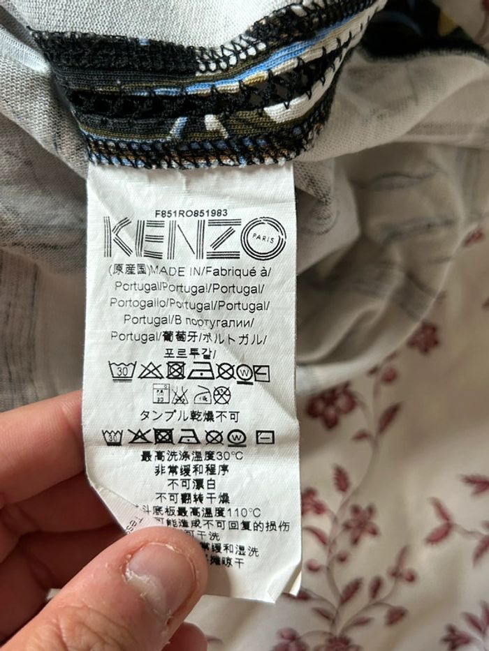 Robe mini-t-shirt en coton imprimé bambou multicolore Kenzo Memento Collection 2 - taille M - photo numéro 10