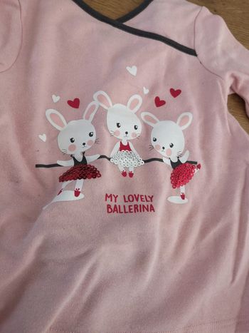 Ensemble 12 mois lapin rose