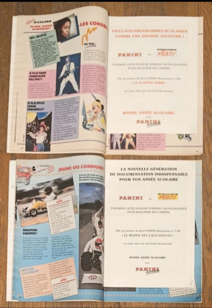 Lot de 2 journaux de Mickey avec Cadeaux vignettes panini découvertes fin 80 début 90 vintage - photo numéro 8