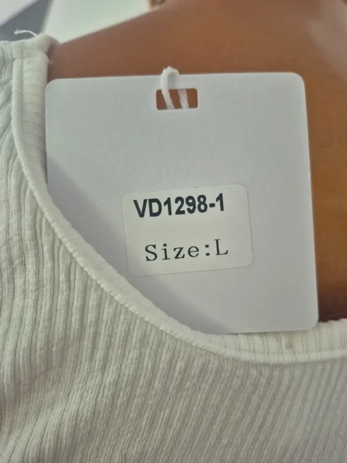 Top Court Blanc Cassé Femme Taille L/40 - photo numéro 3