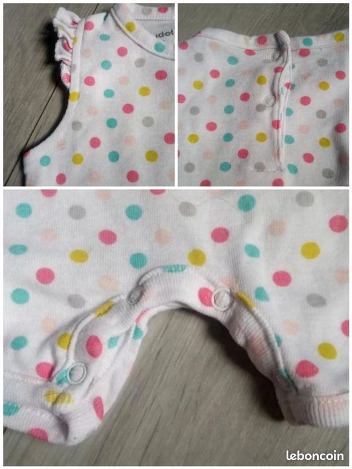Lot body et barboteuses fille taille 3 mois - photo numéro 3