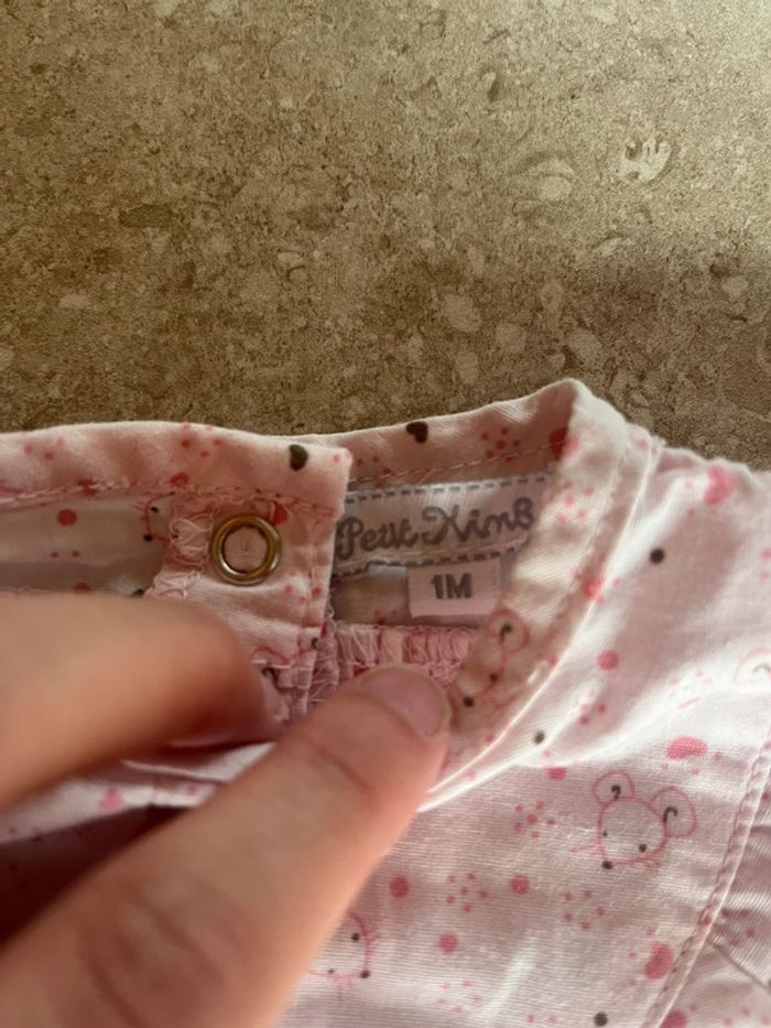 Blouse manches longues 1 mois bébé fille - photo numéro 2