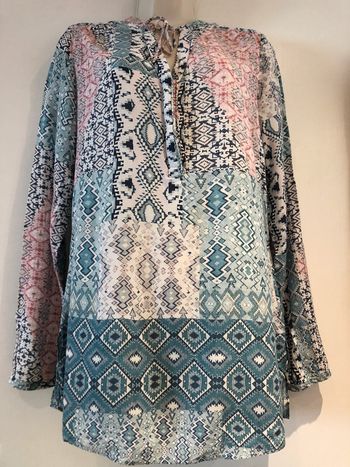 Tunique longue camaïeu taille 34/XS Rose et bleu pale