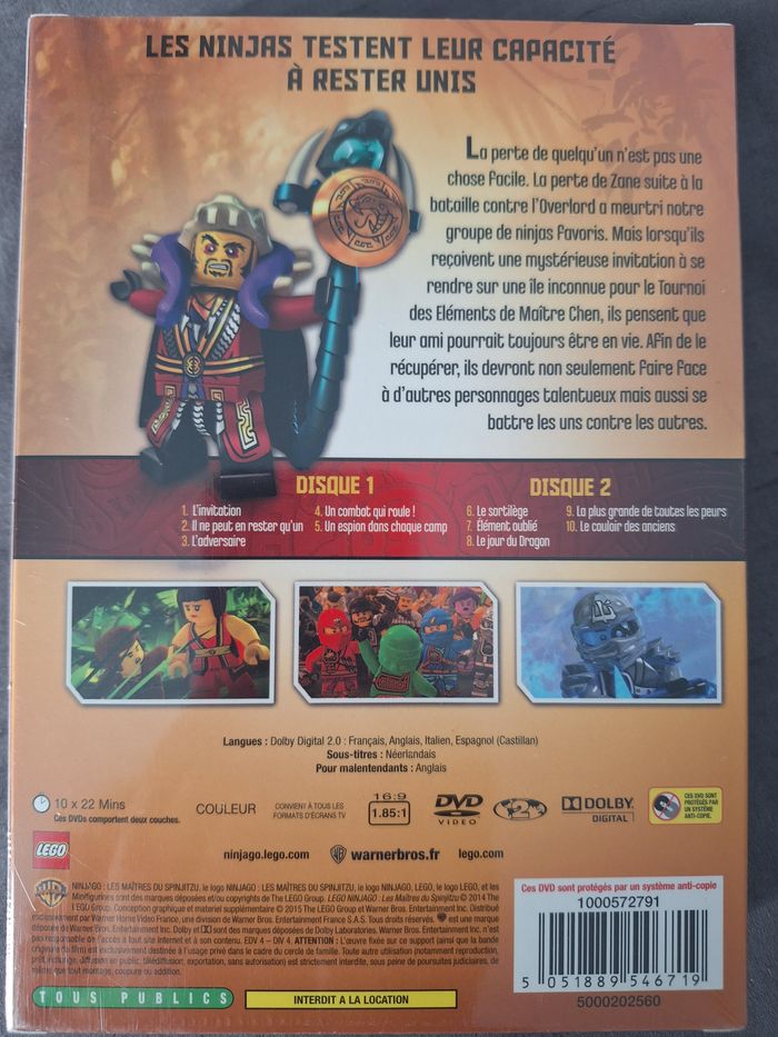 Ninjago Le tournoi des éléments - L'intégrale de la saison 4 - DVD Lego - photo numéro 2