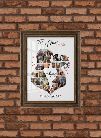 Cadre photo couple personnalisé