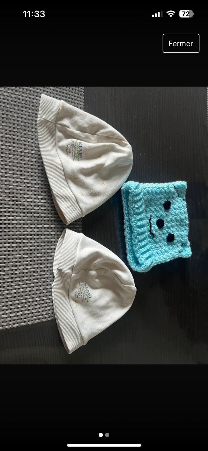 Lot de 3 bonnets