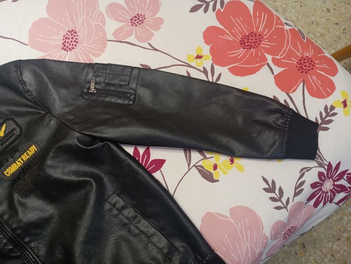 Blouson  aviateur simili cuir neuf sans étiquette logo indians - photo numéro 3