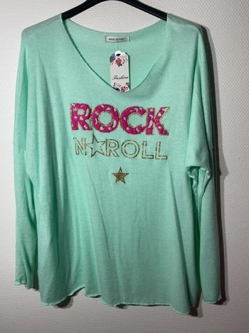 Pull « rock and roll » femme taille unique (38-46)- just me - neuf avec étiquette