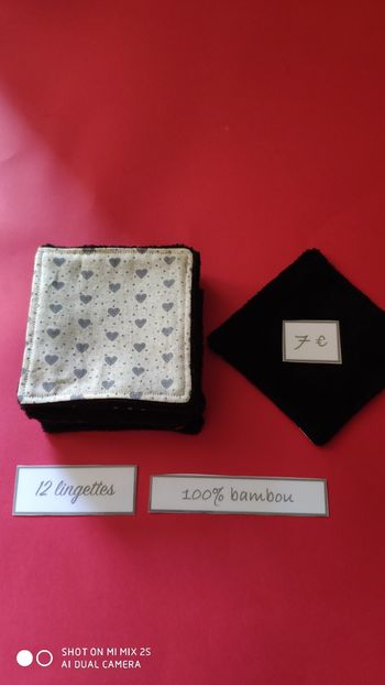 12 lingettes lavables, neuf