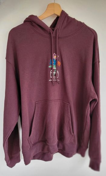 Sweat à capuche homme rouge prune H&M