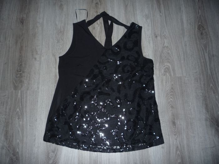 DÉBARDEUR NOIR ET PAILLETTES - TAILLE 3 - n°02