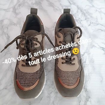 Texto baskets vert kaki cuivré irisé pointure 36