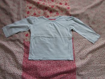 T-Shirt manches longues bleu clair 12 mois