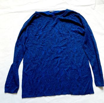 Tee shirt à manches longues femme épais bleu motif léopard In extenso taille M