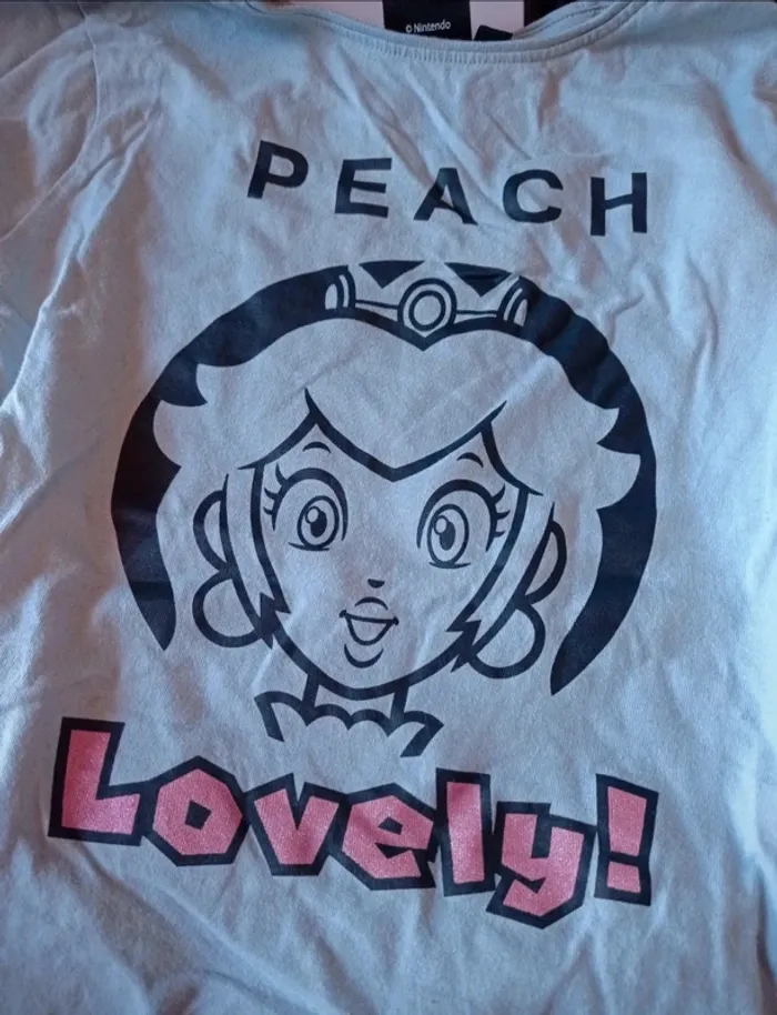 T-shirt manche longue bleu motif Peach - photo numéro 2