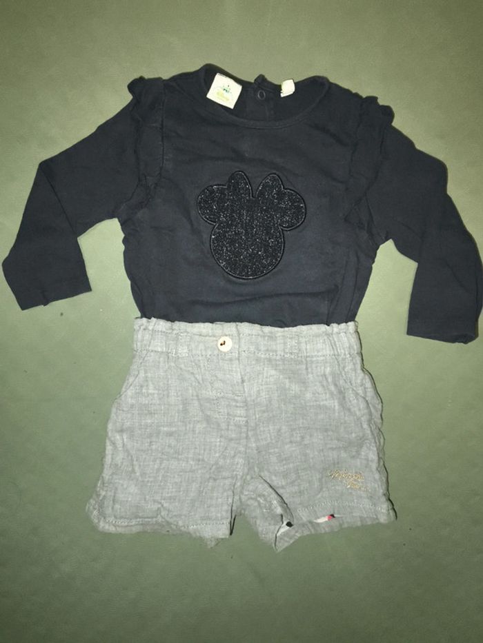 Ensemble short et t-shirt manches longues Minnie