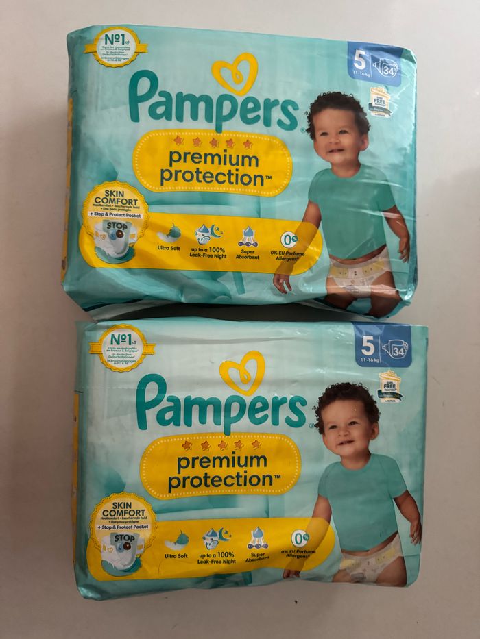 68 couches Pampers premium taille 5