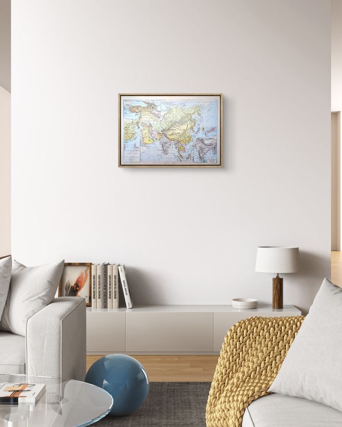 Imprimée en 1892, l'Asie, Vintage Authentique Grand Format (cadre non inclus) - photo numéro 8