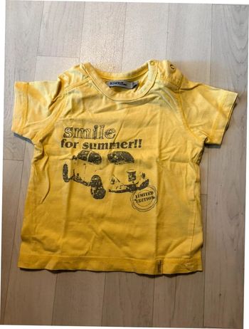 T-shirt jaune motif voiture 12 mois tape à l’œil manches courtes