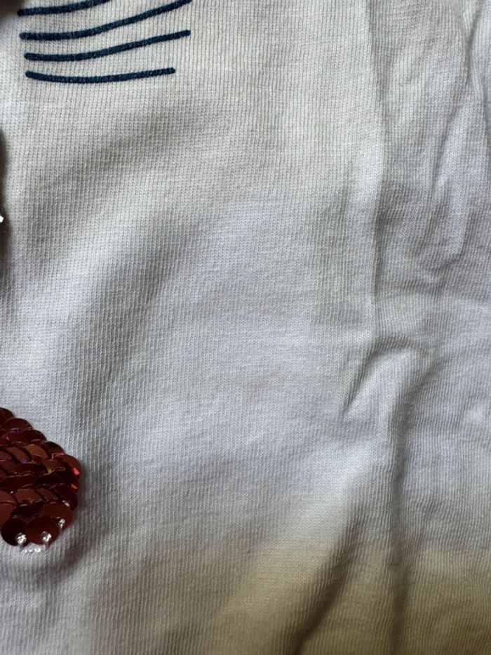 T-shirt okaïdi 3 ans fille homard sequins très bon état - photo numéro 3