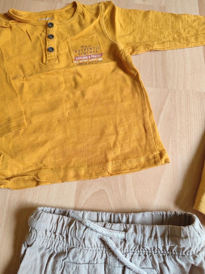 Lot tenue pantalon sarouel Kiabi + t-shirts manches courtes et longues Pat et Ripaton LH en 18M - photo numéro 8