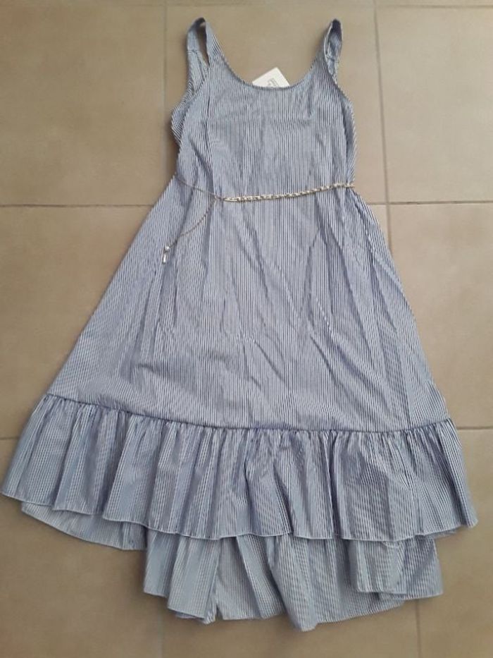 Robe longue bleu et blanc TU MELITEA NEUVE