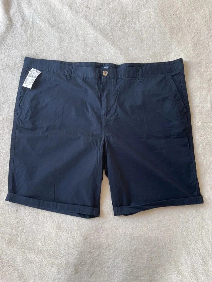 Short chino bermuda pantacourt bleu marine uni classique avec poches kiabi taille 62