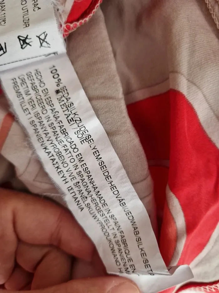 Blouse manches courtes rouge et beige - photo numéro 6