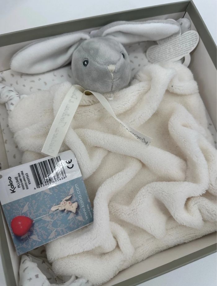 DOUDOU PLAT LAPIN PLUME Blanc KALOO - photo numéro 2