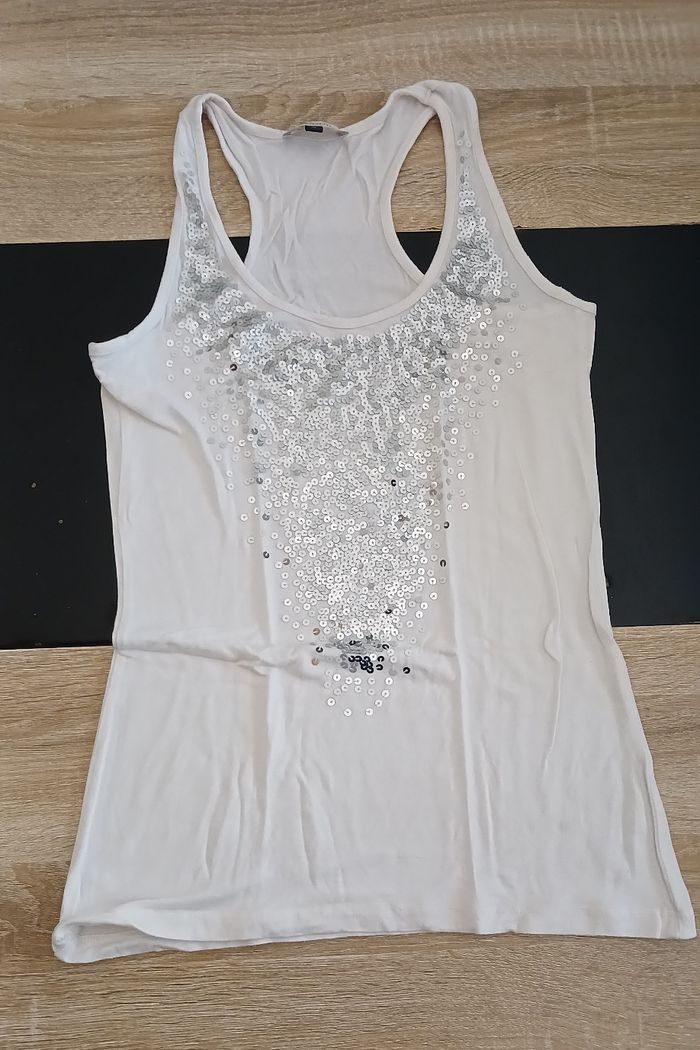 Débardeur blanc à stras